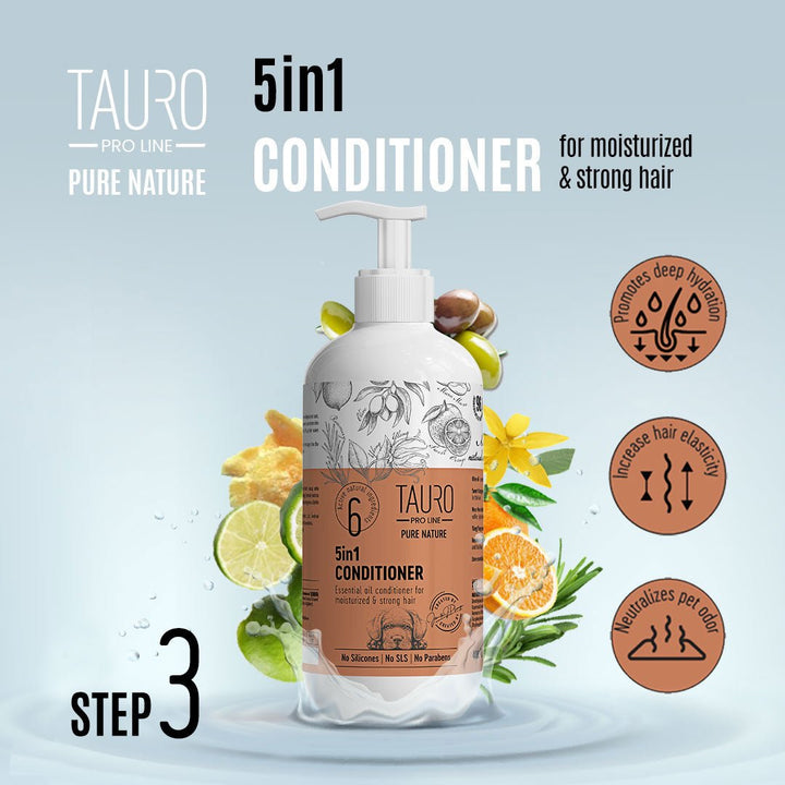 CLEARANCE Tauro Pro Line Nature 5in1 Moisturizing Dog & Cat Conditioner For Gentle Coat And Skin Care Deep Hydration With Essential Oils - SuperiorCare.Pet